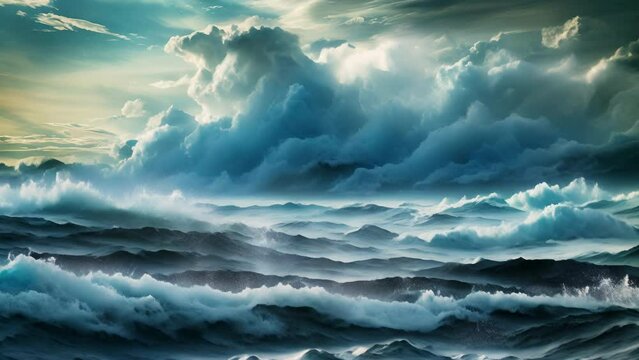 Stormy Ocean  and  Lush Clouds