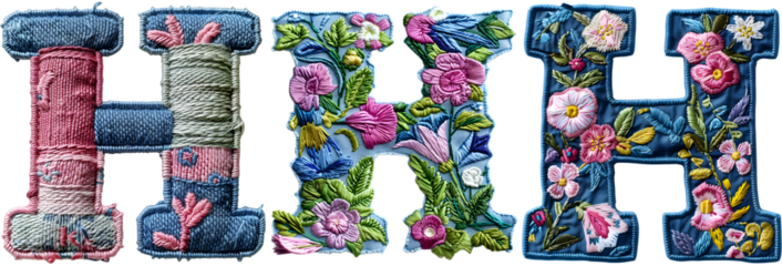 Embroidery Letter H Craft Artistic Stitches