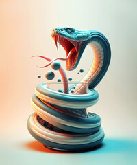 snake extracting venom into a glass - obrazy, fototapety, plakaty