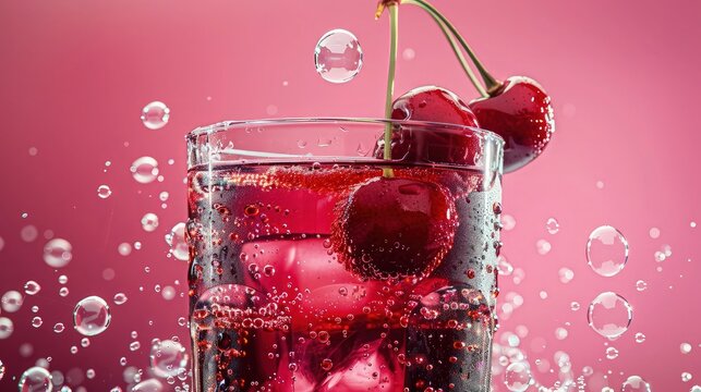 Cold charry juice for drink.