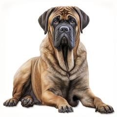 Obraz premium clipart english mastiff sitting сreated with Generative Ai