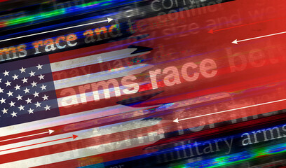 Cold war and arms race concept 3d illustration