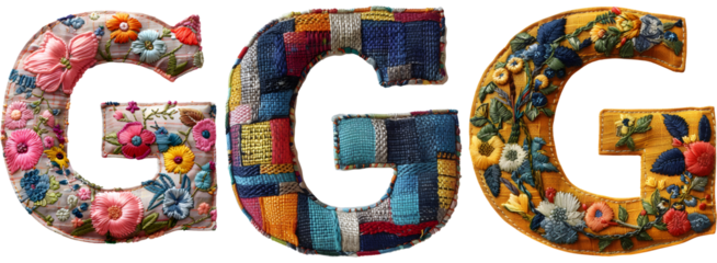 Letter G Stitching Art Creative Embroidery