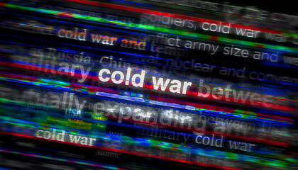 Cold war headline titles media 3d illustration