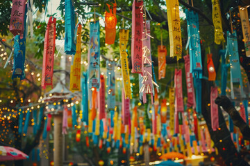 Tanabata (Star Festival). The image of the Star Festival. The design of the festival.