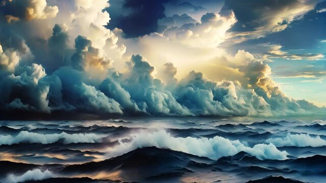Sunset Clouds above Ocean