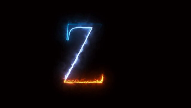 Alphabet word z animation . glowing letter logo icon animated.