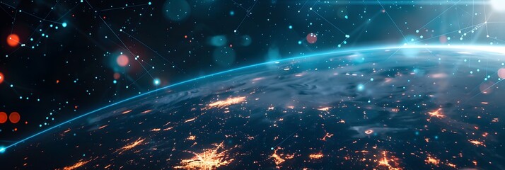 Digital world globe, concept of global network and connectivity on Earth, high speed data transfer and cyber technology, information exchange and international telecommunication