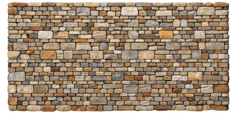 Stone wall on transparent background, Wall made with stones