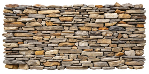 Stone wall on transparent background, Wall made with stones