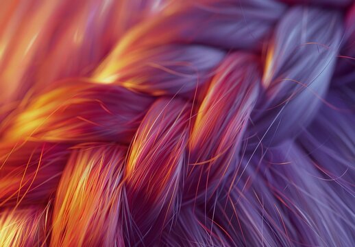 Generative AI creates close-up images of braided hair with a color gradient