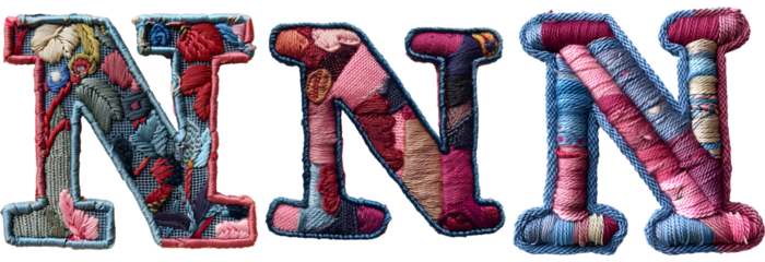 Crafted Letter N Embroidery Art Creative Stitches