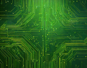 Abstract green circuit board background Computer digital drawing