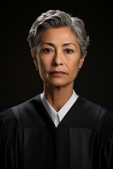 b'Portrait of a serious looking female judge in her robes' - obrazy, fototapety, plakaty