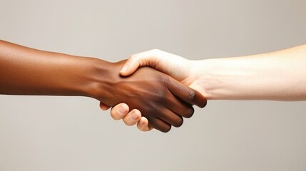 Handshake between two diversity people, inclusive relationships and partnerships