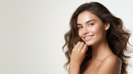 Fototapeta premium b'beautiful young woman with perfect skin and toothy smile'