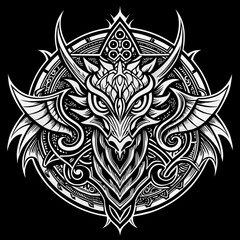 tribal-style-tattoo--zentag--celtic-dragon-mandala