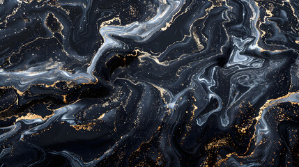 Luxury black Portoro marble with golden veins. Black golden natural texture of marble
