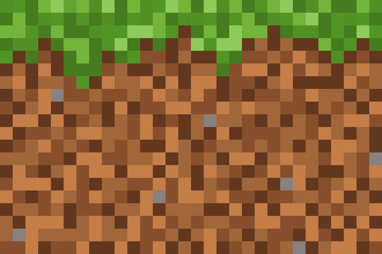 Grass with ground  pixel pattern background