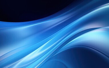 Abstract Blue Flowing Shapes