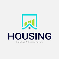 Housing logo design template - house icon