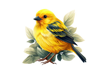 Canary bird cartoon illustration - Generative AI