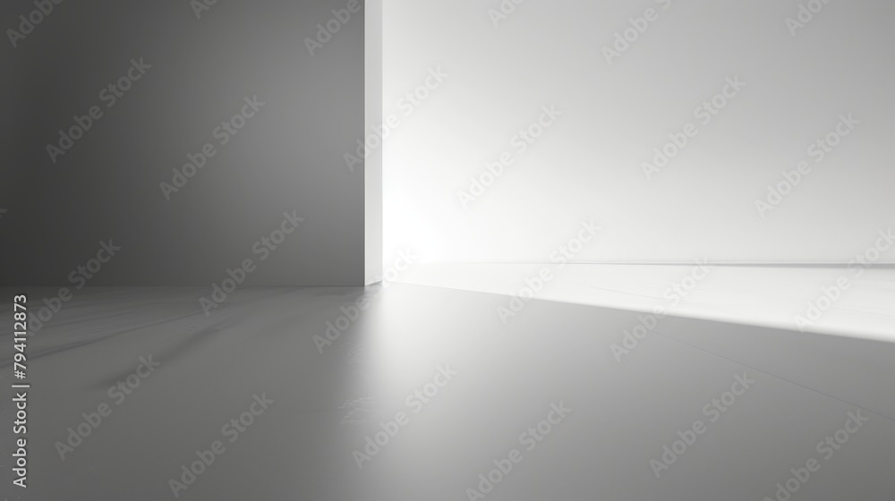 Poster a soft gradient from black to white, creating a minimalist and elegant backdrop with a subtle sense 
