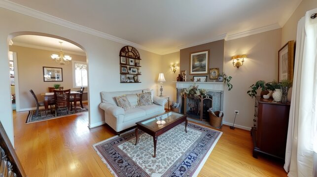 Cozy traditional living room interior design