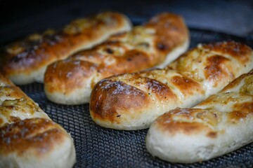 High resolution close up images of a fresh and delicious garlic bread- Israel