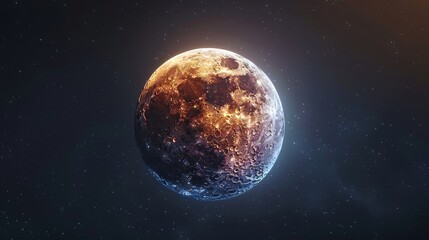 Obraz na płótnie Canvas Moon: A 3D animation of a lunar eclipse, showing the gradual darkening of the moon