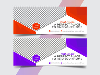 Perfect and modern home sale facebook cover banner template for real estate company.