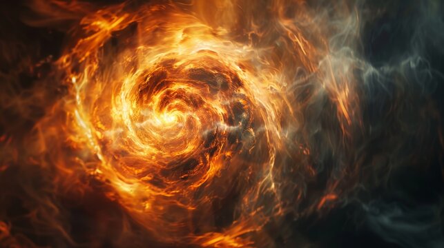 A swirling vortex of light and smoke, with hints of fire peeking through, creating a dramatic and intense background, ideal for an action movie poster.