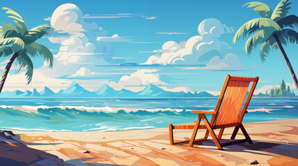 flat illustration of traveling and vacation concept. summer, beach. - 794115483