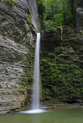 A scenic view of Eagle Cliff Falls near Watkins Glen park, New York.