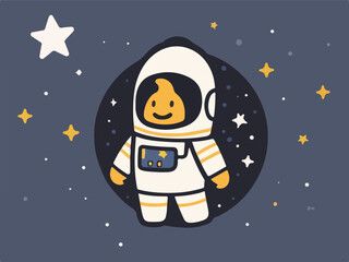 Cosmic Odyssey. The Modern Vector Illustration of Banana Astronaut.