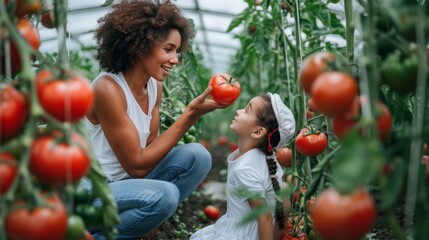 A Mother and Daughter Gardening Together