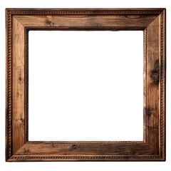 a wooden frame with a white background