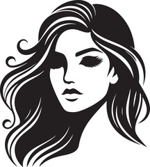 An illustration portrait of a beautiful woman silhouette vector 