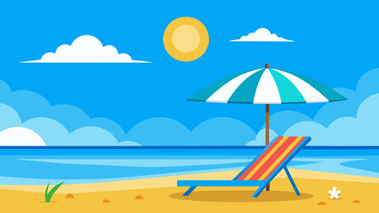 Fototapeta na wymiar summer beach with umbrella