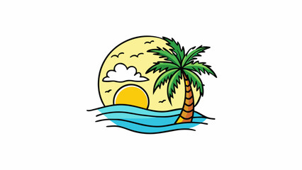 tropical island illustration