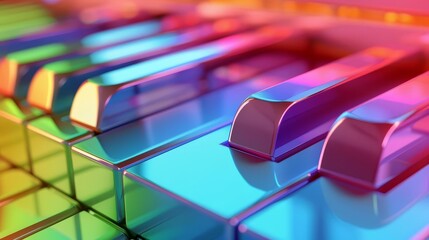 abstract colorful piano keyboard closeup as creative music background wallpaper