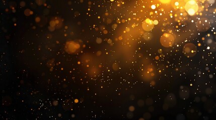 A blurry image of gold and black with many small circles. The circles are scattered throughout the image, creating a sense of movement and energy. Scene is one of excitement and celebration - obrazy, fototapety, plakaty
