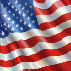 Obraz premium American flag blowing in the wind background