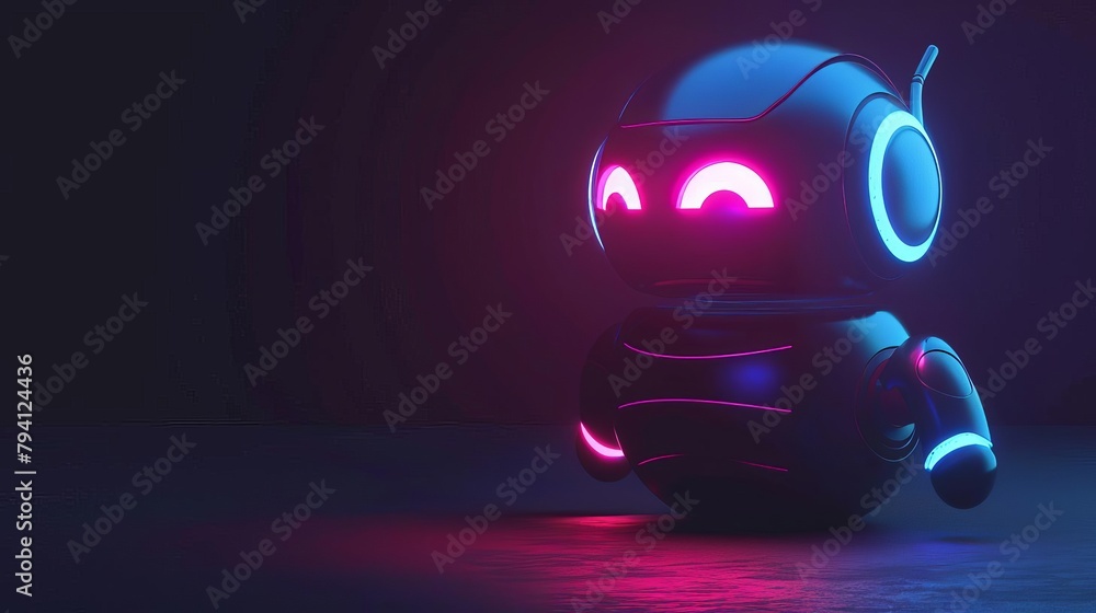 Aufkleber ai chatbot concept 3d illustration of chat gpt app with natural language processing digital art