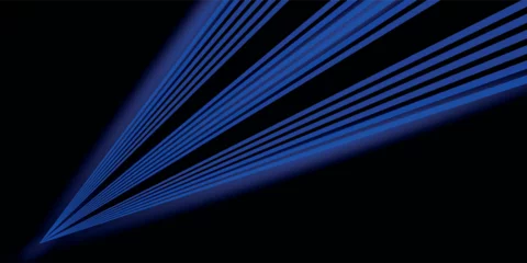 Deurstickers Abstract background of luminous lines. Neon lines. Laser rays. Abstract blue light lines on dark background. Futuristic technology style.  © ILHAM