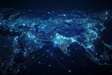 Digital Map of Asian Network Technology created with Generative AI