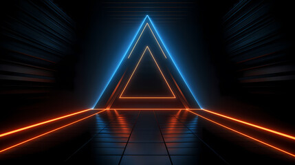 Abstract neon triangle