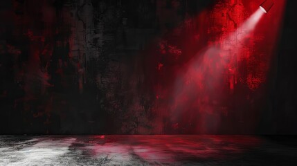 dramatic black and red spotlight on grainy texture abstract background with glowing light and empty space illustration