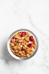 homemade granola, healthy breakfast, Homemade whole grain musli with berries