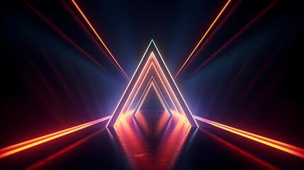 Abstract neon triangle